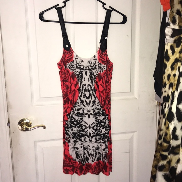 FOX Mini Dress with Leather Straps Small - Picture 4 of 8